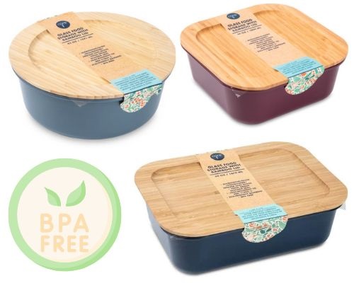 Glass Food Storage Containers Bamboo Lids