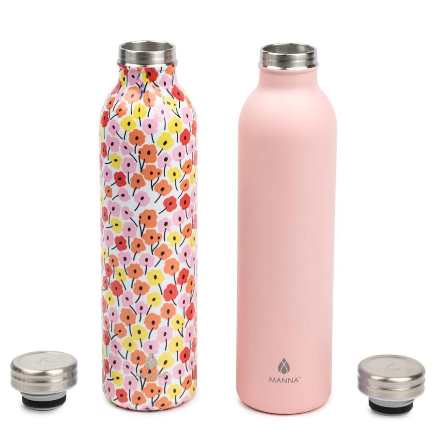 Manna Hydration Retro Collections  Water Bottles 20 oz Stainless Steel –  BPA Free & Lead Free – Genius Creative Adventures